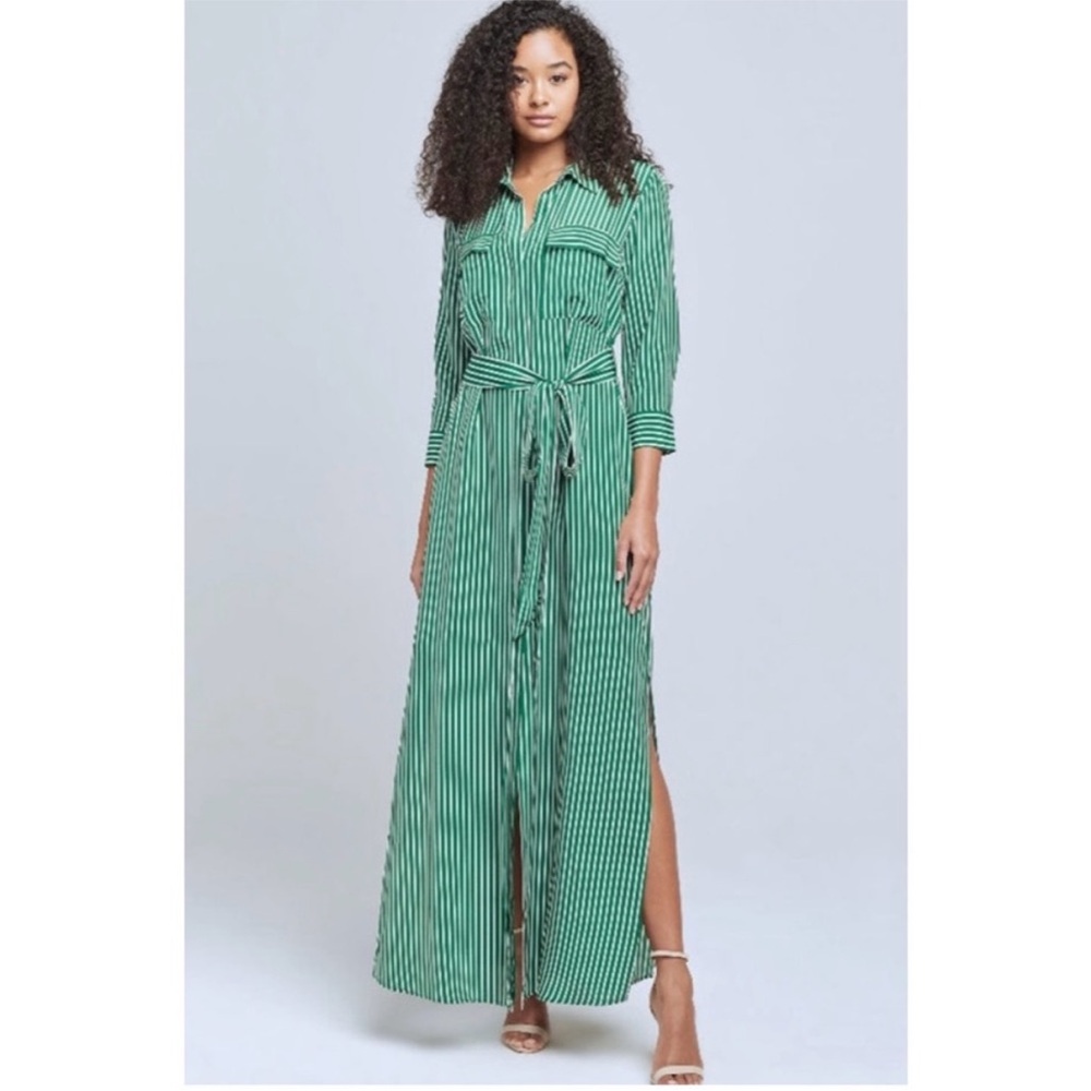 L'AGENCE Cameron Maxi Silk Shirt Dress 4